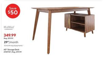 Staples Midmod by union & scale 60 storage desk offer