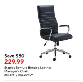 Staples Staples bentura bonded leather manager's chair offer