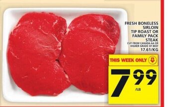 Food Basics Fresh Boneless Sirloin Tip Roast offer