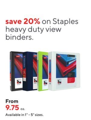 Staples Staples heavy duty view binders offer