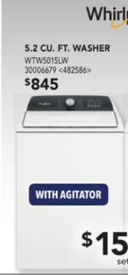Lowe's Whirlpool 5.2 cu. ft. washer offer