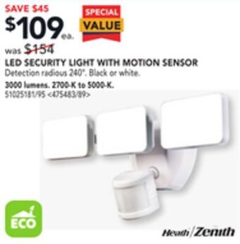 Lowe's Heath zenith led security light with motion sensor offer