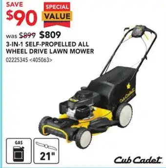 Lowe's Cub cadet 3-in-1 self-propelled all wheel drive lawn mower offer