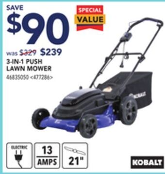Lowe's Kobalt 3-in-1 push lawn mower offer