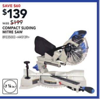 Lowe's Kobalt compact sliding mitre saw offer