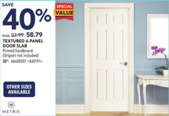 Lowe's Metrie textured 6-panel door slab 30 offer