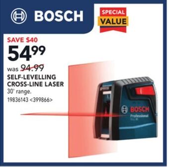 Lowe's Bosch self-levelling cross-line laser offer