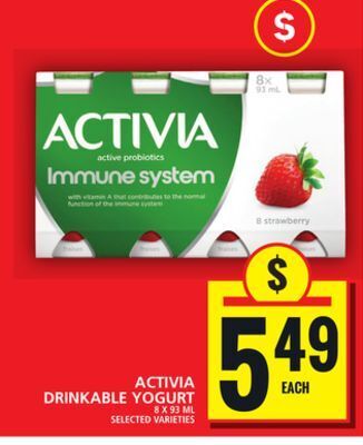 Food Basics Activia drinkable yogurt offer