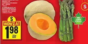 Food Basics Cantaloupes or asparagus offer