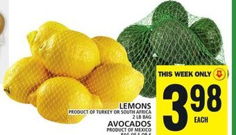 Food Basics Lemons or avocados offer