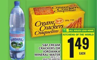 Food Basics S&f cream crackers or jordanka mineral water offer