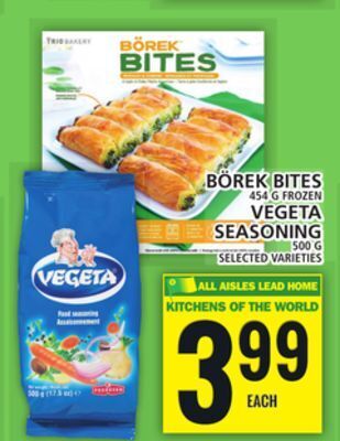 Food Basics Börek bites or vegeta seasoning offer