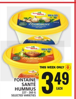 Food Basics Fontaine santé hummus offer