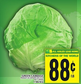 Food Basics Green cabbage offer