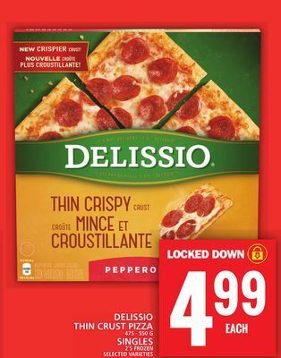 Food Basics Delissio thin crust pizza or singles offer