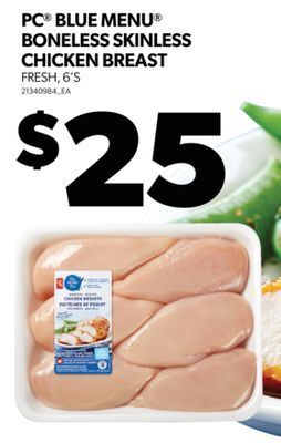Real Canadian Superstore Pc® blue menu® boneless skinless chicken breast, 6's offer