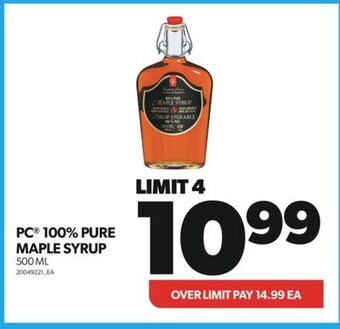 Real Canadian Superstore Pc® 100% pure maple syrup, 500 ml offer