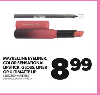 Real Canadian Superstore Maybelline eyeliner, color sensational lipstick, gloss, liner or ultimatte lip offer