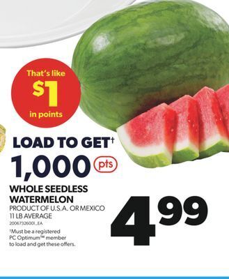 Real Canadian Superstore Whole seedless watermelon offer