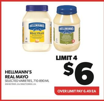 Real Canadian Superstore Hellmann's real mayo, 710-890 ml offer
