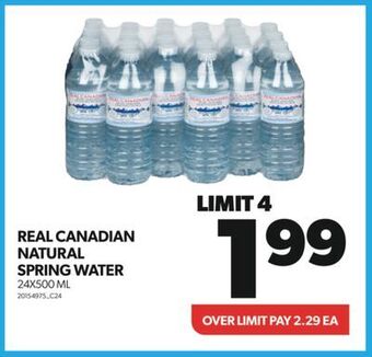 Real Canadian Superstore Real canadian natural spring water 24x500 ml offer