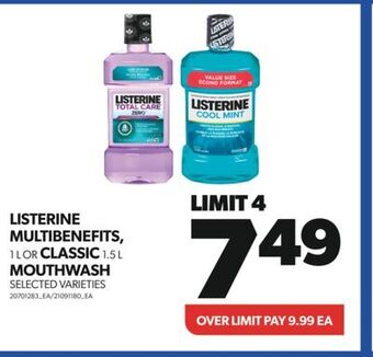 Real Canadian Superstore Listerine multibenefits, 1 l or classic, 1.5 l mouthwash offer