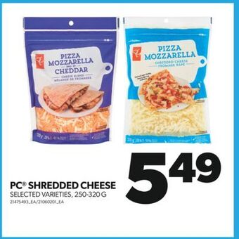 Real Canadian Superstore Pc® shredded cheese, 250-320 g offer