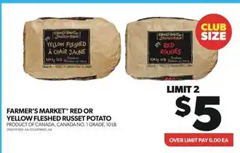 Real Canadian Superstore Farmer's market™ red or yellow fleshed russet potato, 10 lb offer