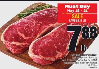 Loblaws Striploin grilling steak offer