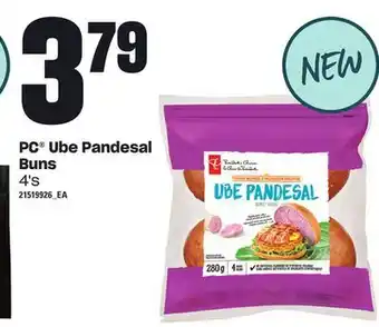 Loblaws Pc ube pandesal buns 4's offer
