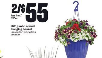 Loblaws Pc jumbo annual hanging basket offer
