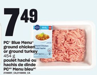 Independent Grocer Pc® blue menu® ground chicken or ground turkey, 454 g offer