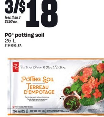 Loblaws Pc potting soil, 25 l offer