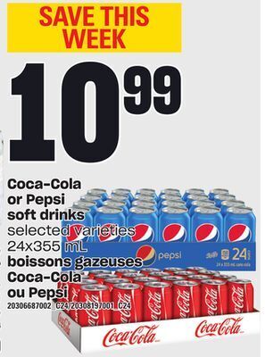 Independent Grocer Coca-cola or pepsi soft drinks, 24x355 ml offer