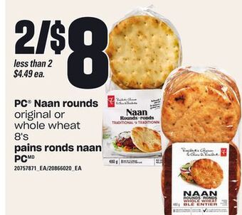Independent Grocer Pc® naan rounds, 8's offer