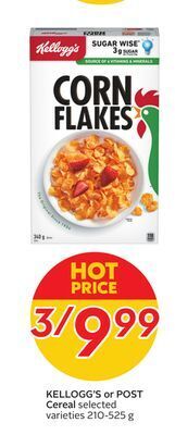 Sobeys Kellogg's or post cereal offer