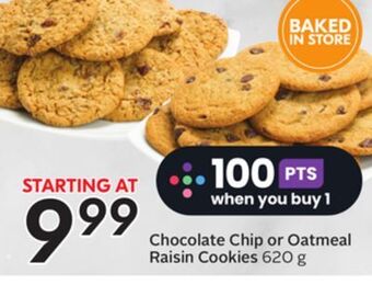 Sobeys Chocolate chip or oatmeal raisin cookies offer
