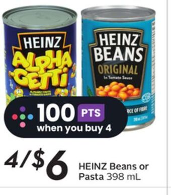 Sobeys Heinz beans or pasta offer