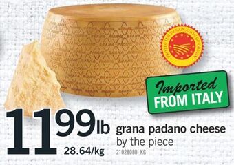 Fortinos Grana padano cheese offer