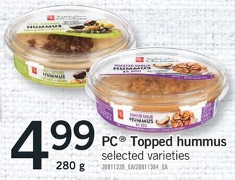 Fortinos Pc® topped hummus, 280 g offer
