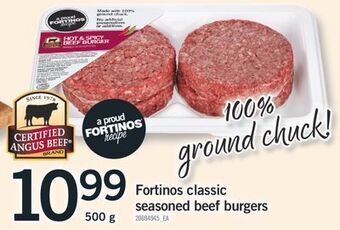 Fortinos Fortinos classic seasoned beef burgers, 500 g offer