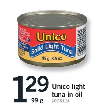 Fortinos Unico light tuna in oil, 99 g offer