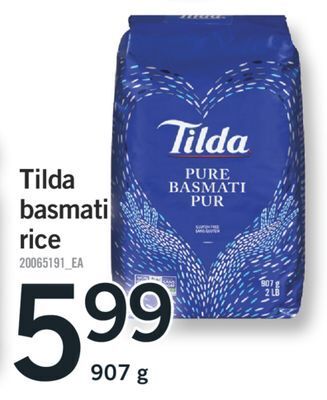 Fortinos Tilda basmati rice, 907 g offer