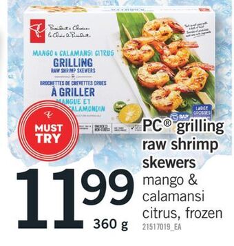 Fortinos Pc® grilling raw shrimp skewers, 360 g offer