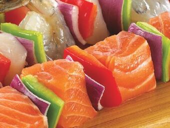Fortinos Fresh salmon or shrimp kebob offer
