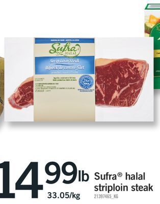 Fortinos Sufra® halal striploin steak offer