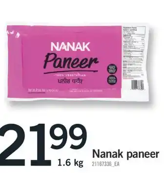 Fortinos Nanak paneer, 1.6 kg offer