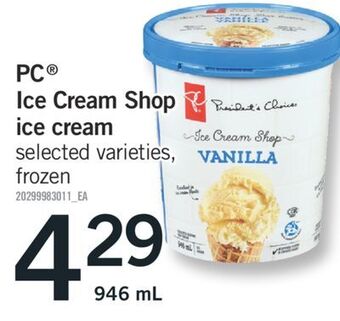 Fortinos Pc® ice cream shop ice cream, 946 ml offer