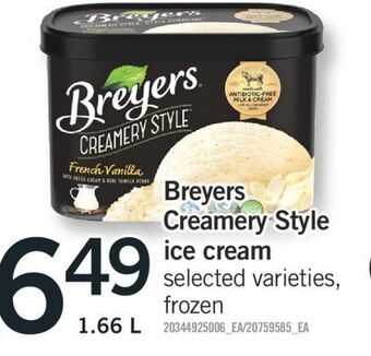 Fortinos Breyers creamery style ice cream, 1.66 l offer