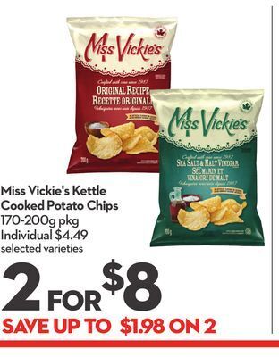 Longo's Miss vickie's kettle cooked potato chips offer